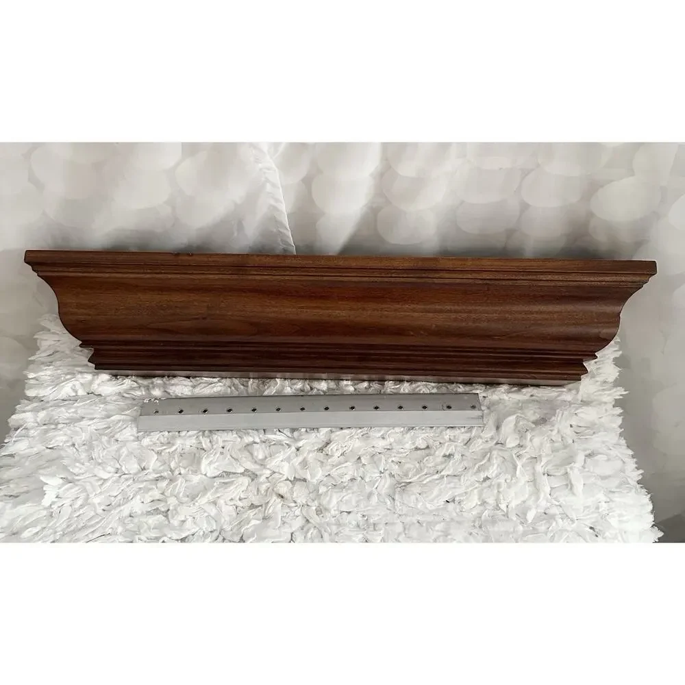 Pottery Barn Brown Wall Shelf Floating Crown Molding Style 24” Traditional
